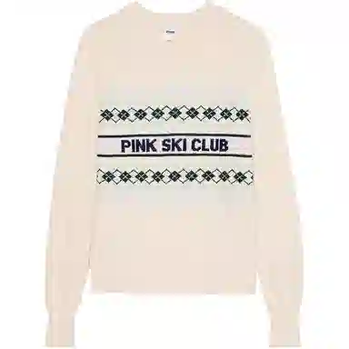 Victoria's Secret PINK Crewneck SweaterNatural Heather Ski Club
