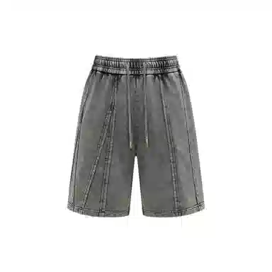 Feng Chen Wang Deconstructed Washed Shorts Grey