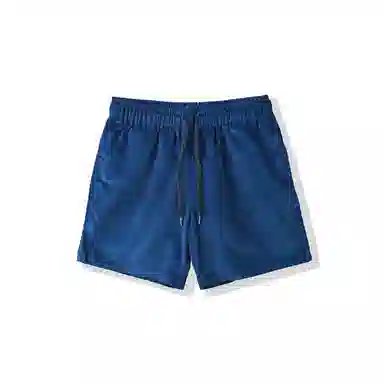 我是大卫 宽松高街直筒五分时尚简约百搭休闲短裤 男女同款 深蓝色