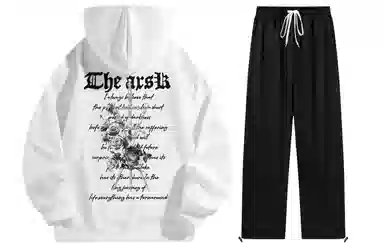 A.X.S.K Vintage Cross Rose Hoodie Set