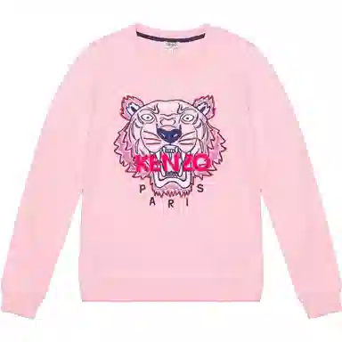 KENZO Tiger Embroidered Pullover Sweatshirt Pink