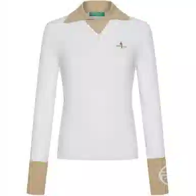 比音勒芬 长袖翻领拼色针织衫 女款