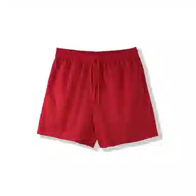 我是大卫 美式速干直筒小众休闲短裤 男女同款 红色