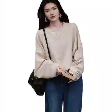 【dme】 简约纯色圆领长袖卫衣 女款