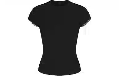 SKIMS Soft Lounge Lace T-Shirt Onyx
