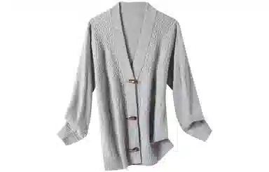 恒源祥 牛角扣复古立体绞花宽松毛衣 女款