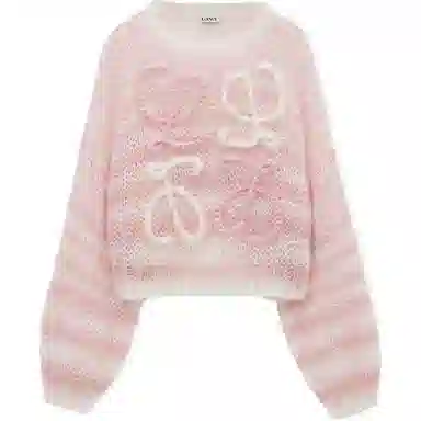 LOEWE x On FW24 Logo Jacquard Sweater Pink