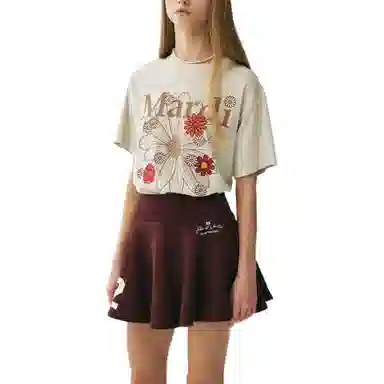 MARDI MERCREDI SS25 TSHIRT FLOWERMARDI BLOSSOM_OATMEAL TAUPE T