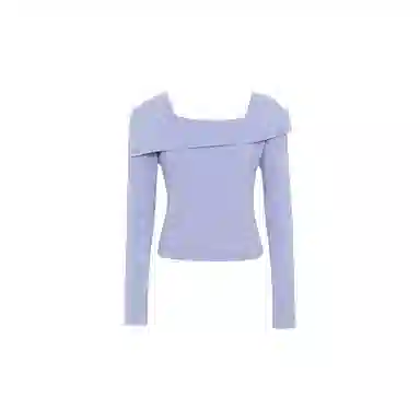 美洋 纯色方领短款修身长袖针织衫 女款