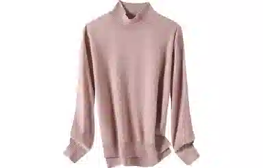 恒源祥 纯色半高领落肩长袖针织羊绒衫衫 女款