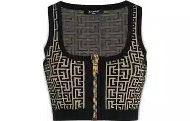 Balmain FW22 Logo Knit Vest Black