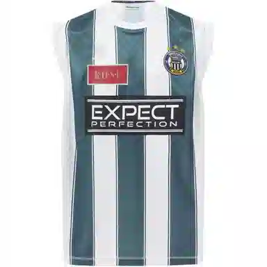 Martine Rose Striped Appliqué Soccer Jersey White