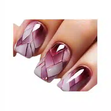 馨枕居 破碎裂纹  穿戴甲 方型酒红色纯色 纯色