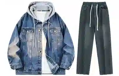 A.X.S.K Vintage Detachable Hood Jacket Set