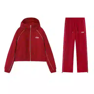 ER Letter Reflective Hoodie and Pants Set