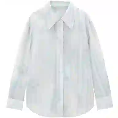 太平鸟 晕染衬衫 女款 蓝色纹样