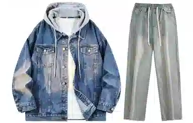 A.X.S.K Vintage Detachable Hood Jacket Set