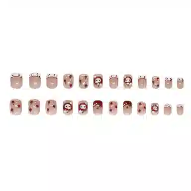 馨枕居 波点卡通星星  穿戴甲 短方裸色晕染 可爱