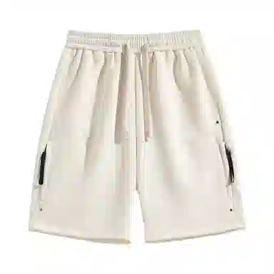 海尔斯 美式复古高街舒适时尚简约纯色拼接口袋宽松潮流百搭透气速干轻薄五分系带休闲短裤 男款