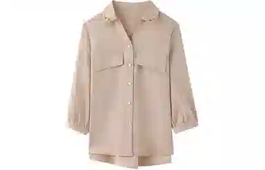 恒源祥 刺绣雪纺七分袖短袖衬衫 女款