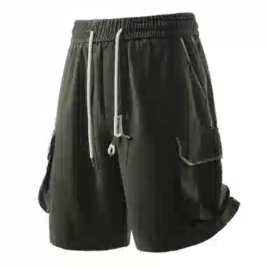 敦煌博物馆 美式复古纯棉重工做旧水洗大码多口袋机能风宽松透气工装休闲短裤 男女同款