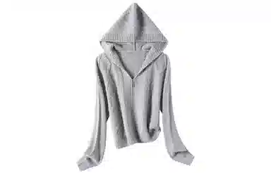 恒源祥 连帽拉链绞花针织衫 女款