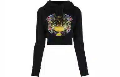 Versace Jeans Couture SS23 Floral Hoodie Black