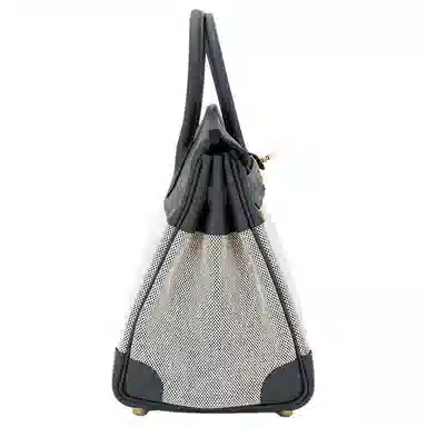 HERMES Birkin 25 H0 Gris misty SwiftToile H