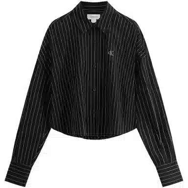 Calvin Klein Striped Cropped Shirt