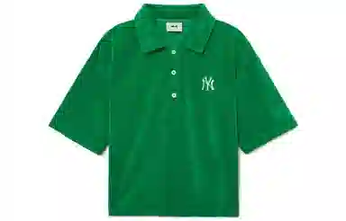 MLB Women Basic Terry Polo T-Shirts New York Yankees LogoPolo