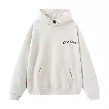 草本初色 大码无性别设计感哥特字母宽松经典基础款卫衣 男女同款