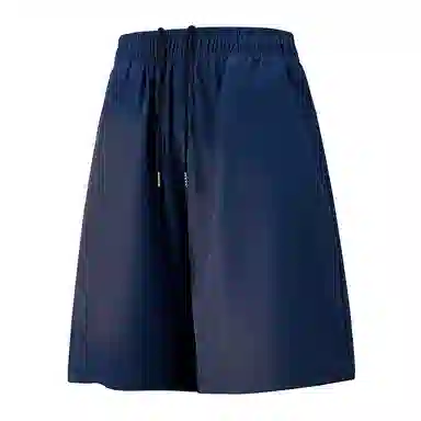 兰缪 美式复古纯色高街风基础款山系户外跑步骑行健身日常柔软通勤亲肤舒适透气运动裤系带宽松冰丝凉感速干五分裤休闲短裤 男女同款