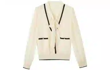 【dme】 纯色领口拼色长袖衬衫 女款 杏色