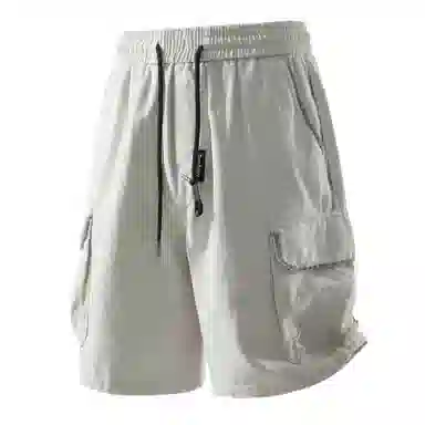 敦煌博物馆 美式复古纯棉重工做旧水洗大码多口袋机能风宽松透气工装休闲短裤 男女同款