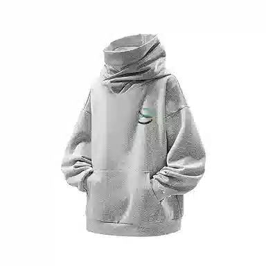 草本初色 设计感宽松慵懒环状撞色字母机能重工连帽卫衣 男女同款