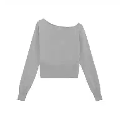 柏黛妃 斜肩漏肩长袖内搭纯色针织衫 女款