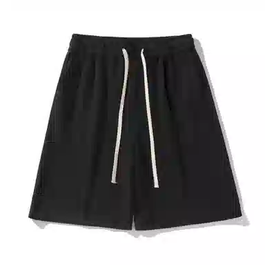 海尔斯 美式高街纯色舒适中腰系带百搭宽松休闲短裤 男款