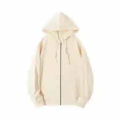 重磅基础 纯色连帽拉链宽松百搭落肩长袖卫衣 女款