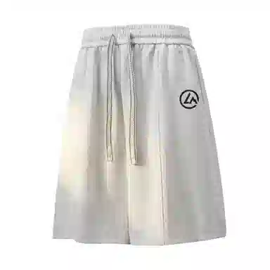 兰缪 日系简约基础款日常通勤舒适透气亲肤柔软美式复古百搭中腰宽松系带纯色适中五分休闲短裤 男女同款