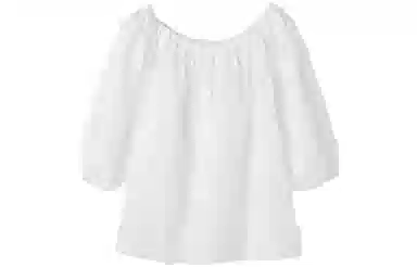 【dme】 纯色休闲短袖绣花衬衫 女款 本白