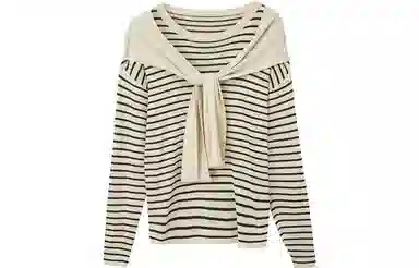 【dme】 假两件圆领长袖针织衫 女款