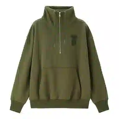 佐丹奴 心形字母刺绣抽绳立领半开襟针织卫衣 女款