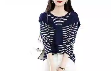 【dme】 假两件圆领长袖针织衫 女款