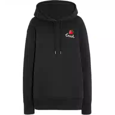 COACH SS23 Strawberry Logo Hoodie Black