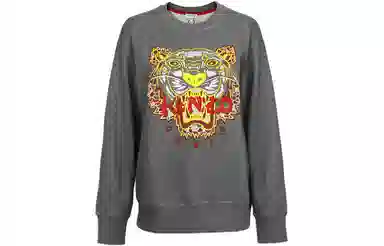 KENZO Tiger Embroidered Crewneck Sweatshirt Grey
