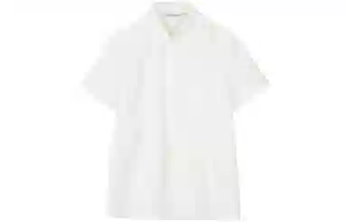 东鲸岁时记 纯色制服短袖衬衫 女款 白色