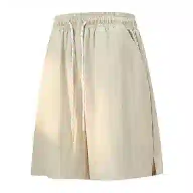 兰缪 美式复古高街风纯色基础款山系户外跑步骑行健身日常柔软通勤亲肤舒适透气运动直筒宽松冰丝凉感速干五分裤休闲短裤 男女同款