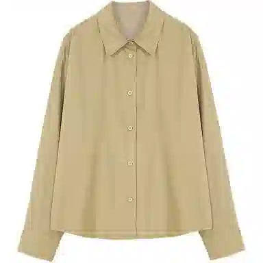 【dme】 纯色翻领宽松长袖衬衫 女款 卡其色