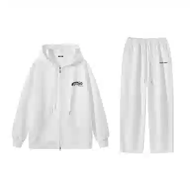 三体 水滴系列 美式复古简约基础款字母印花宽松百搭舒适连帽卫衣垂感中腰直筒裤子休闲运动套装 男女同款