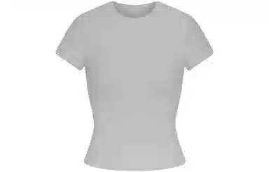 SKIMS Cotton Rib T-Shirt Light Heather Grey